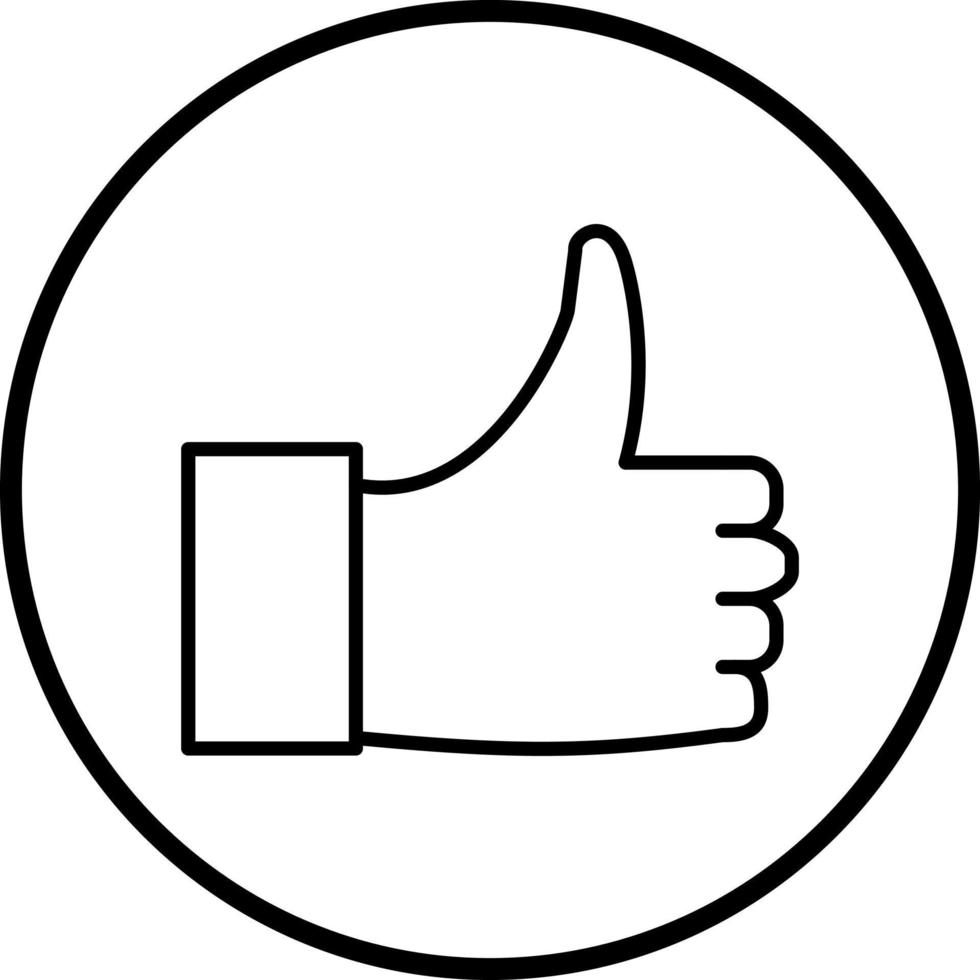 Hand Thumbs Up Vector Icon Style