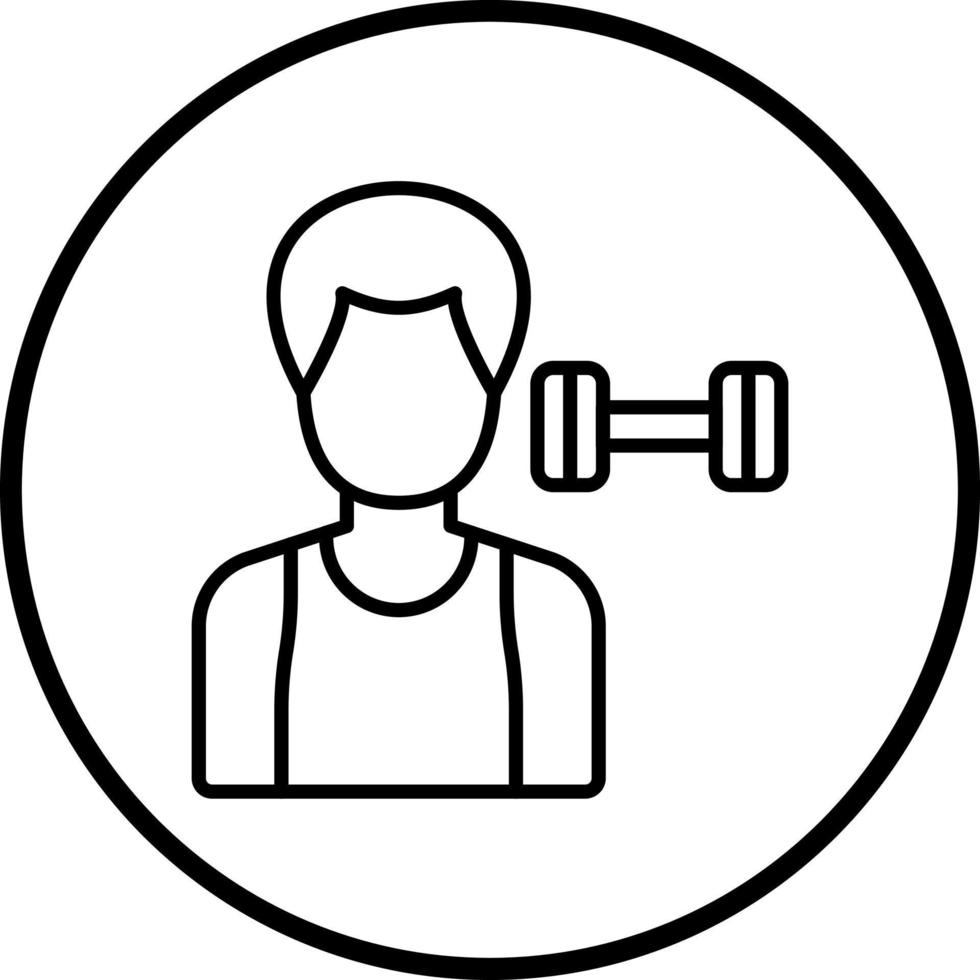 Fitness Trainer Male Vector Icon Style