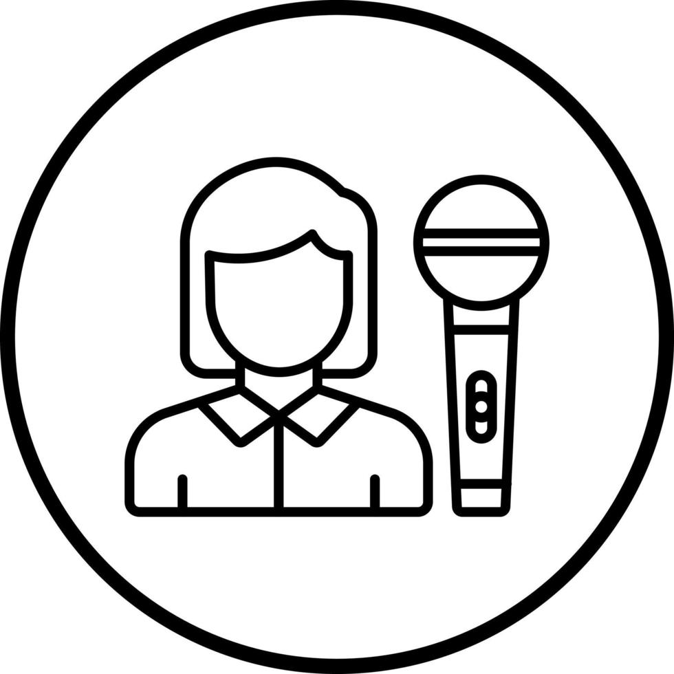 Journalist Female Vector Icon Style