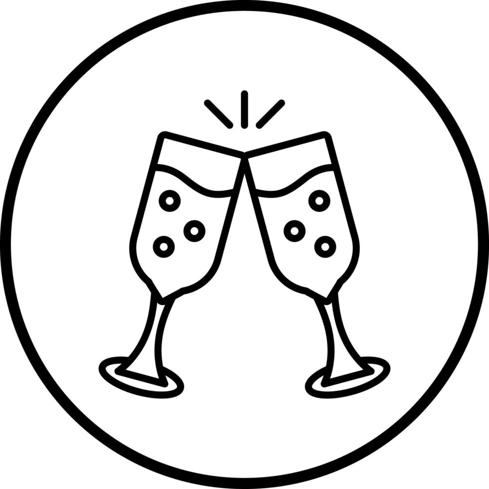 Champagne Glasses Vector Icon Style