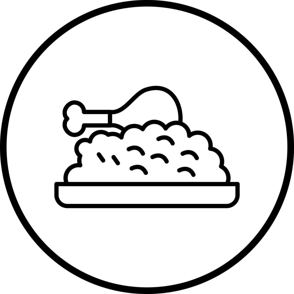 Chicken Rice Vector Icon Style