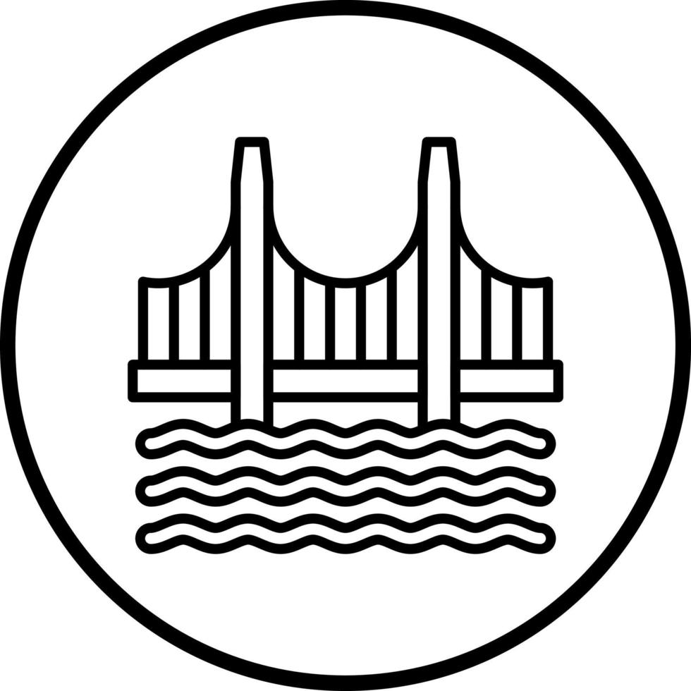 Golden Gate Bridge Vector Icon Style