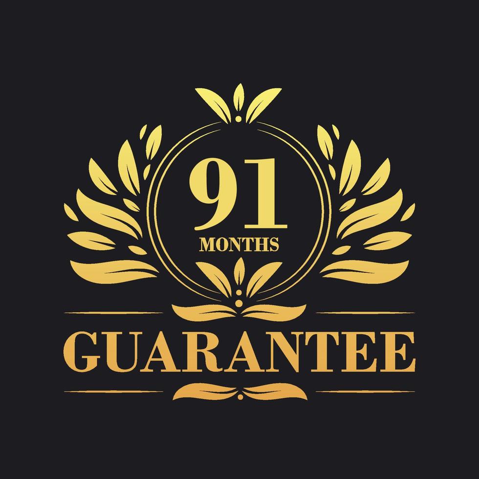 91 Months Guarantee Logo vector,  91 Months Guarantee sign symbol vector
