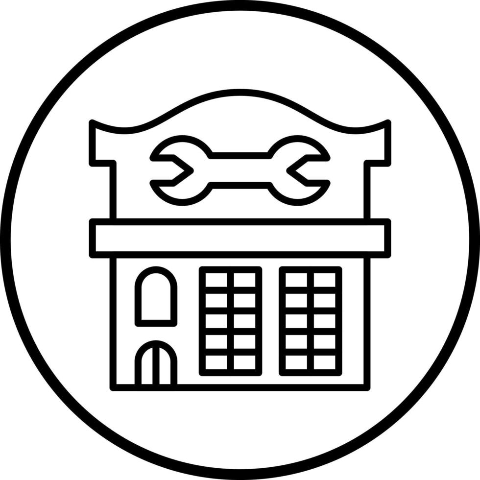 Mechanic Shop Vector Icon Style