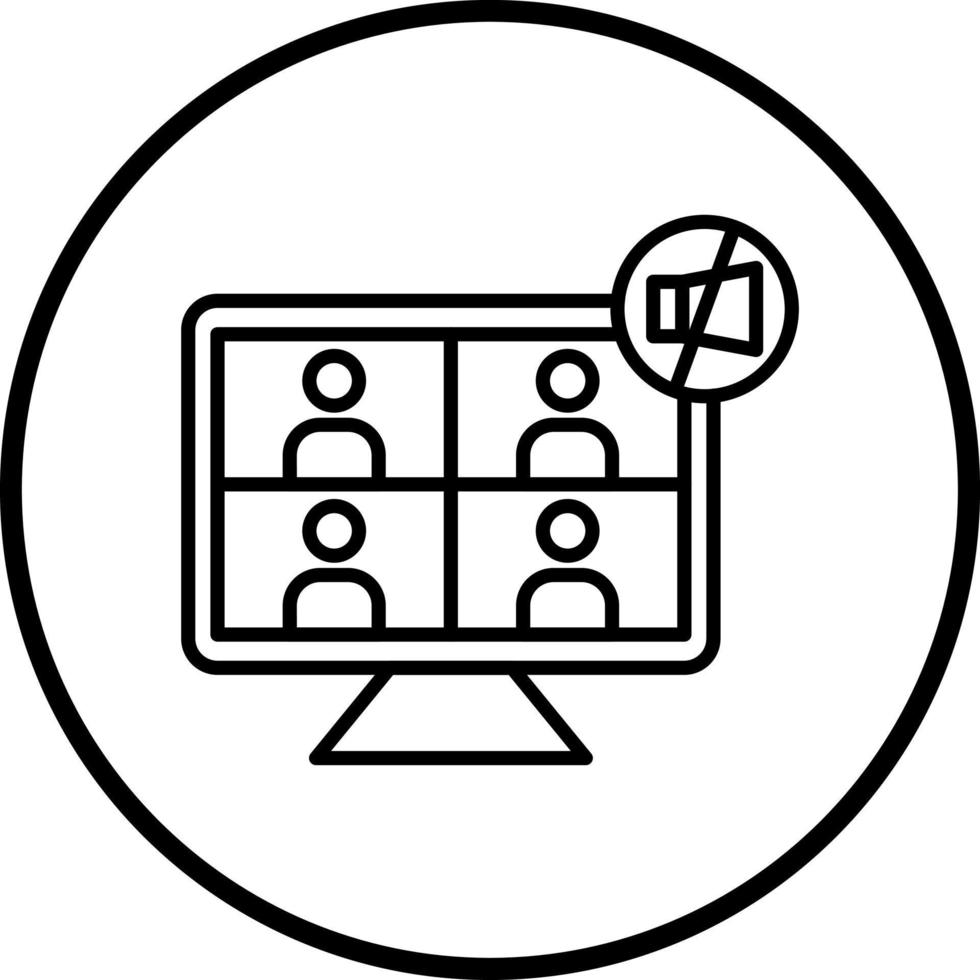 Mute Meeting Vector Icon Style