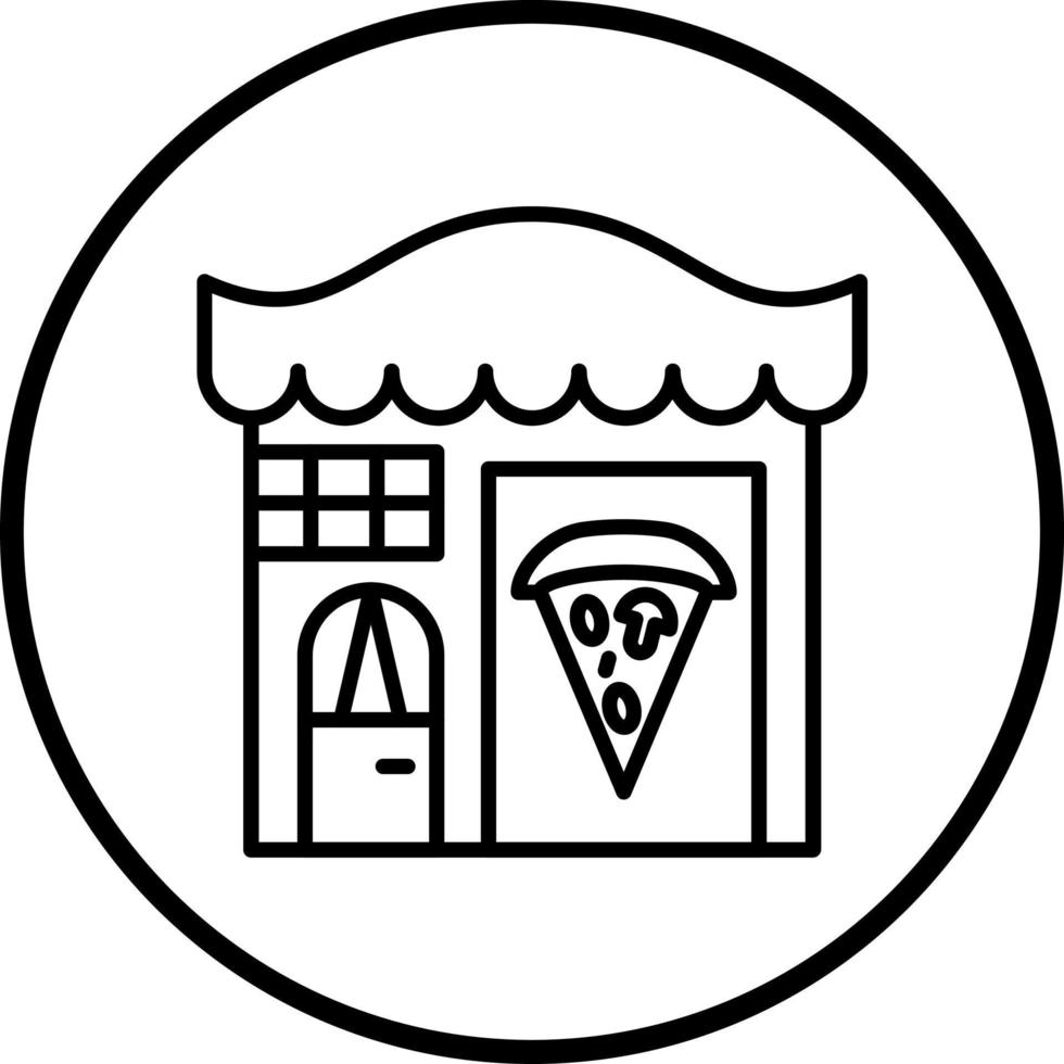 Pizza tienda vector icono estilo