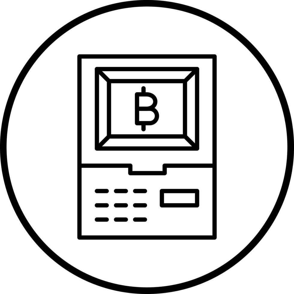 criptomoneda Cajero automático vector icono estilo