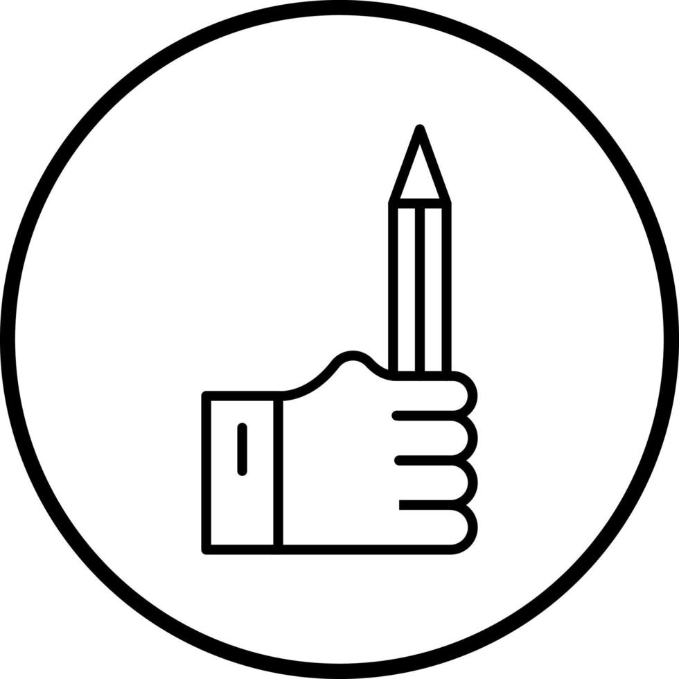 Hand And Pencil Vector Icon Style
