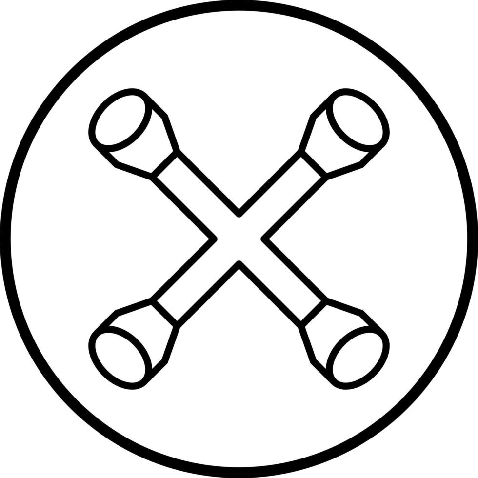 Cross Wrench Vector Icon Style