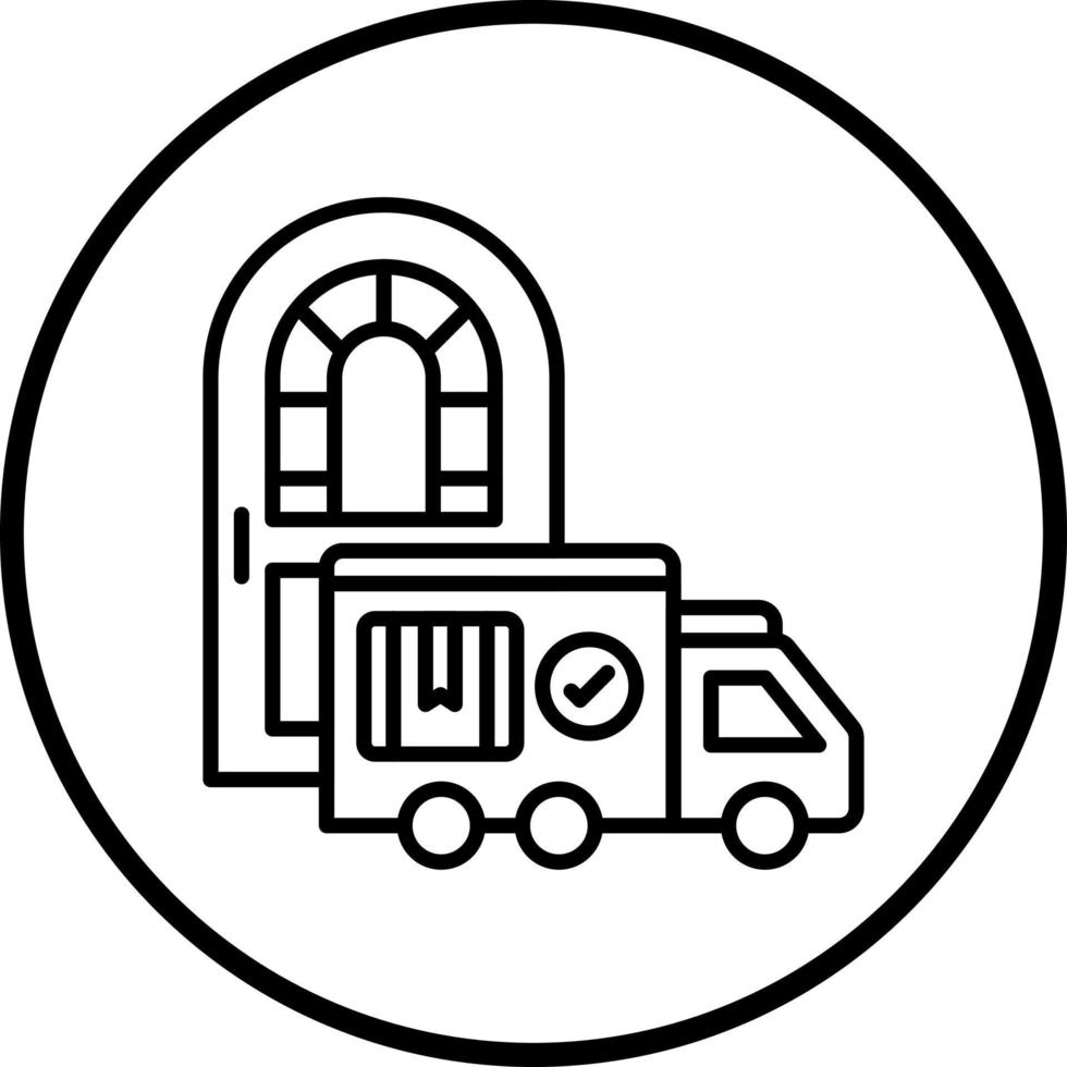 Delivery On Doorstep Vector Icon Style