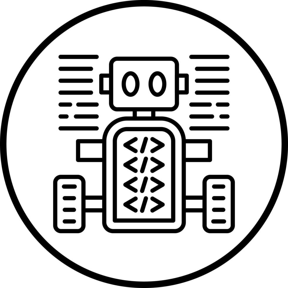 Vector Design Programmed Robot Vector Icon Style