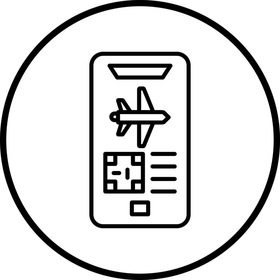 Mobile Boarding Pass Vector Icon Style