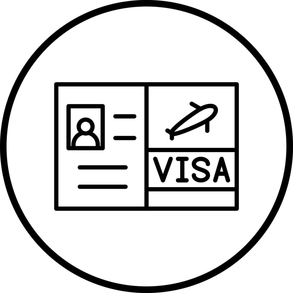 viaje visa vector icono estilo