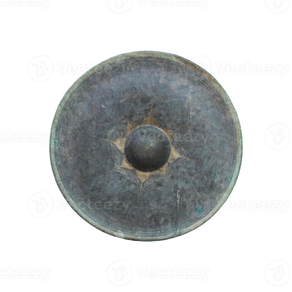 Thai traditional antique gong isolated on white background with clipping path photo