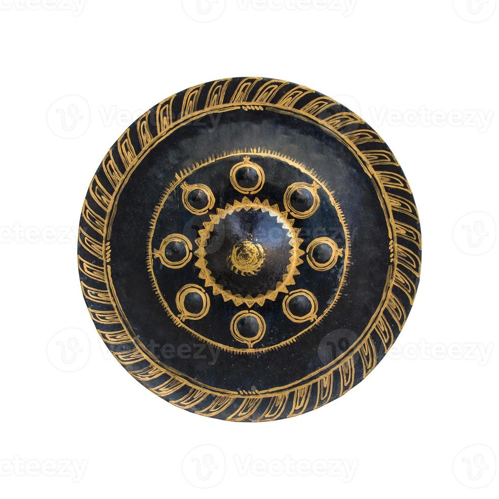 Thai traditional antique gong isolated on white background with clipping path photo