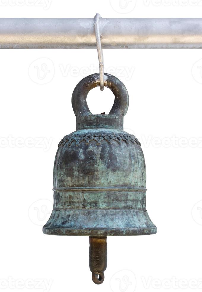 Old bell isolated on white background with clipping path, Thai style in temple photo