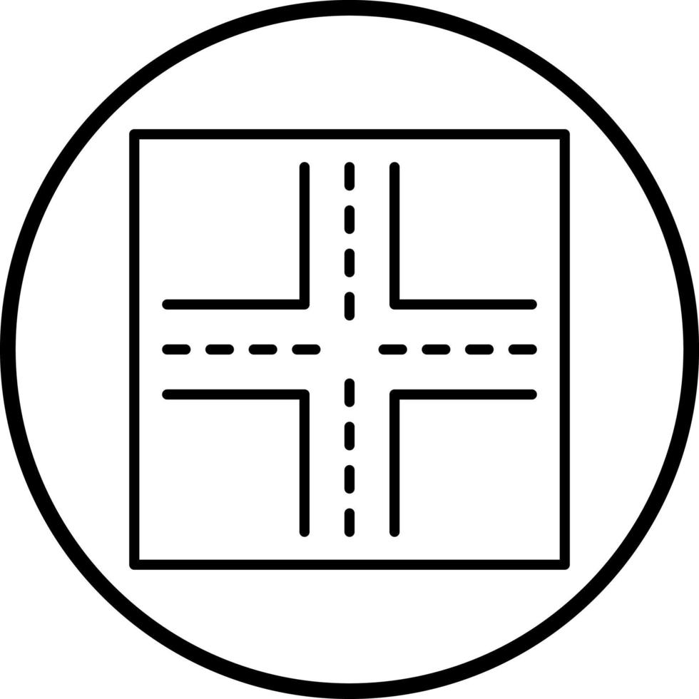 Vector Design Four Way Intersection Vector Icon Style