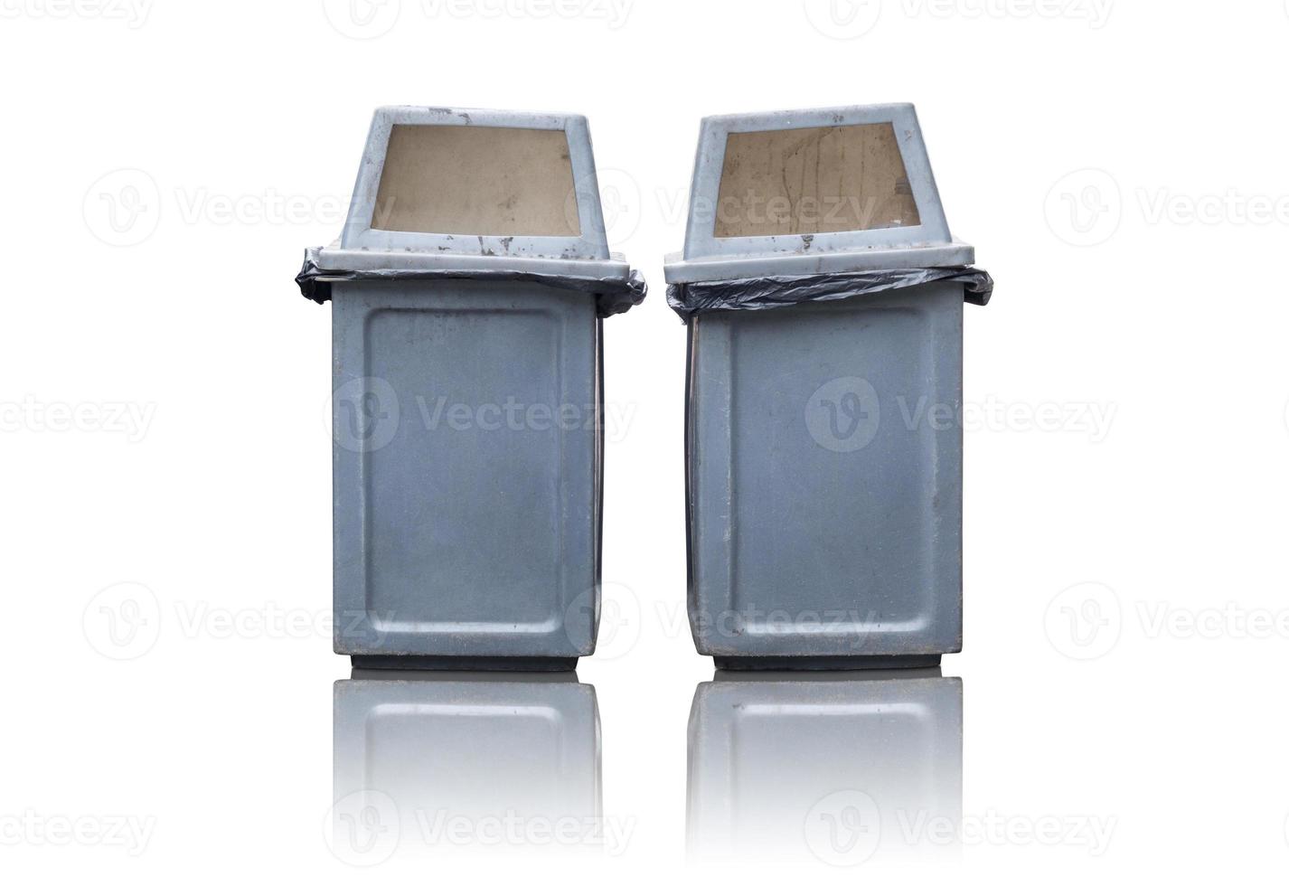 two garbage bin isolated on white background photo