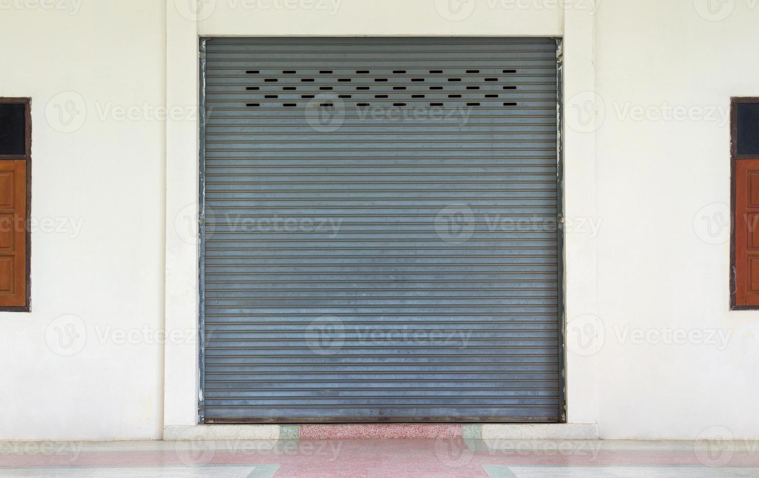 shutter door or rolling door, old corrugated metal sheet photo