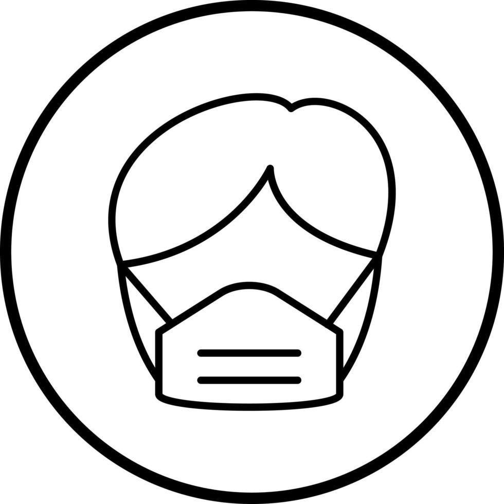 Man Wearing Mask Vector Icon Style