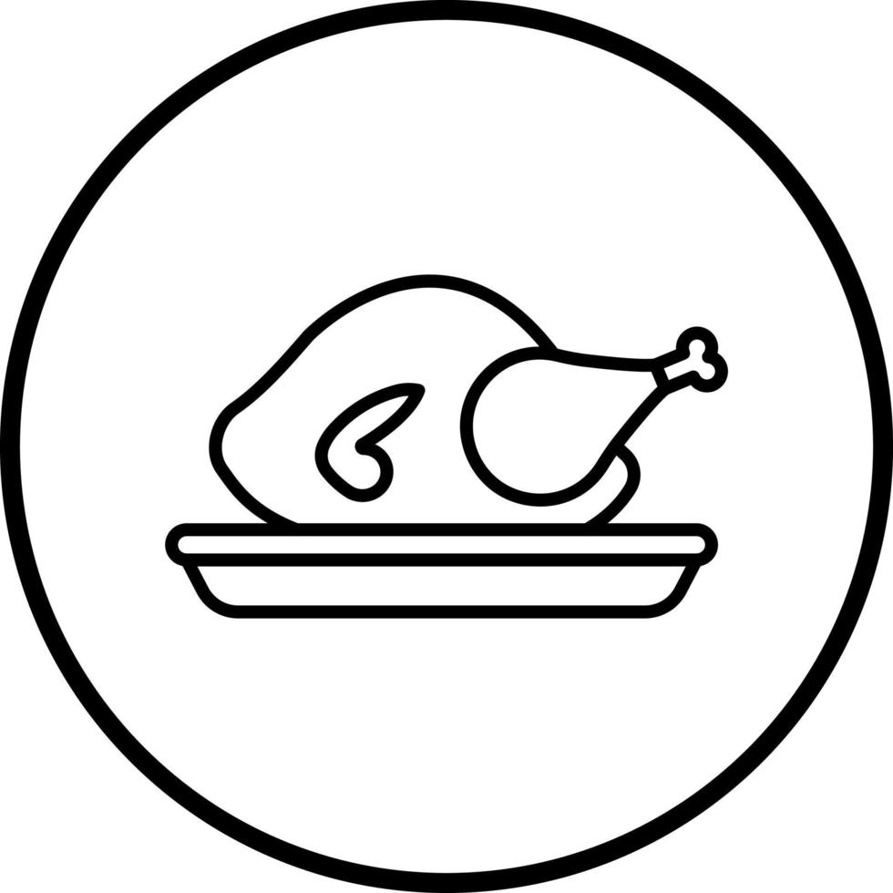 vector diseño frito pollo vector icono estilo