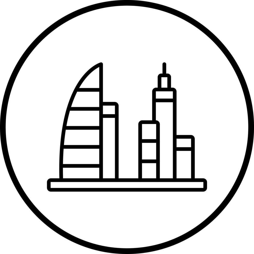 Dubai Scenery Vector Icon Style
