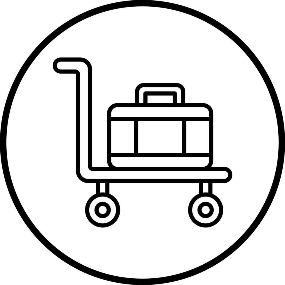 Vector Design Luggage Cart Vector Icon Style