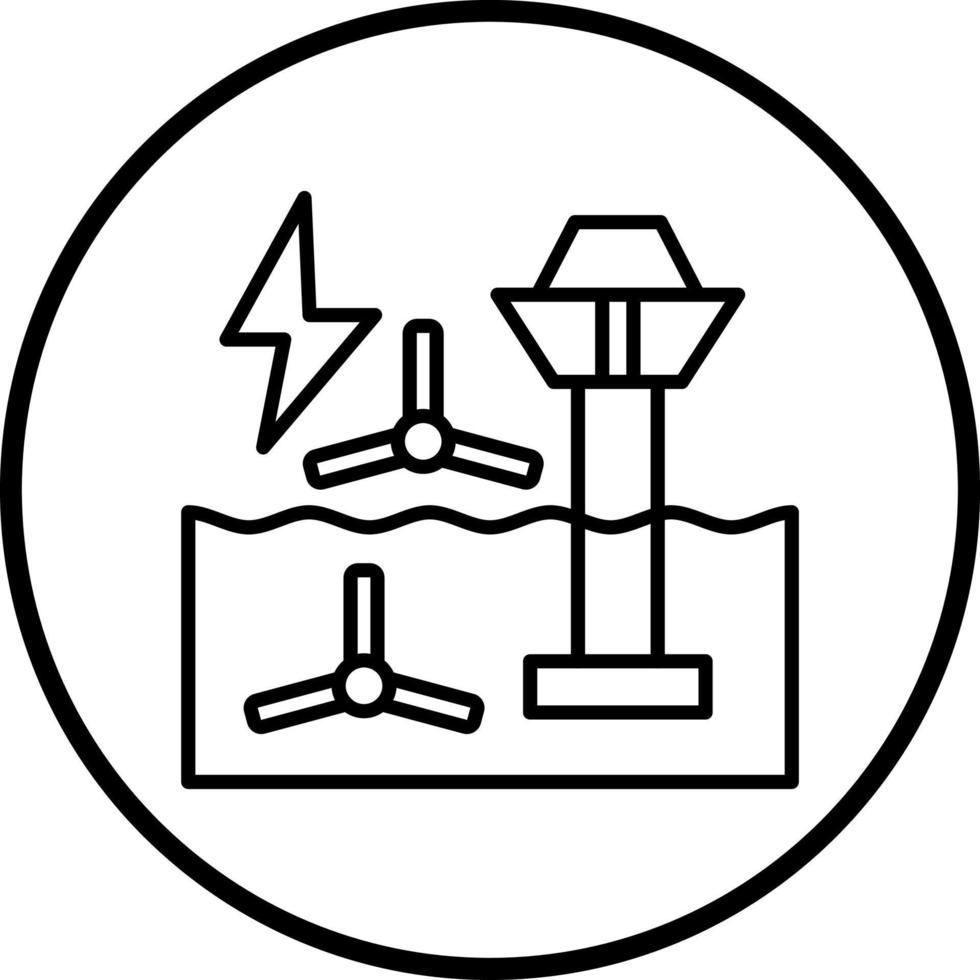Tidal Power Vector Icon Style