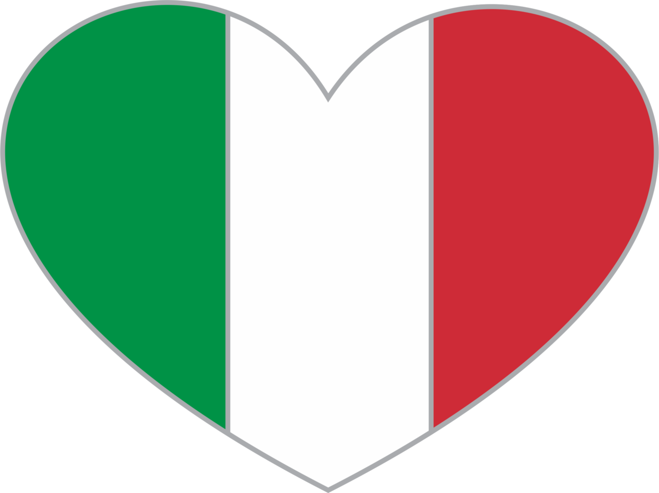 Italia bandera corazón forma png