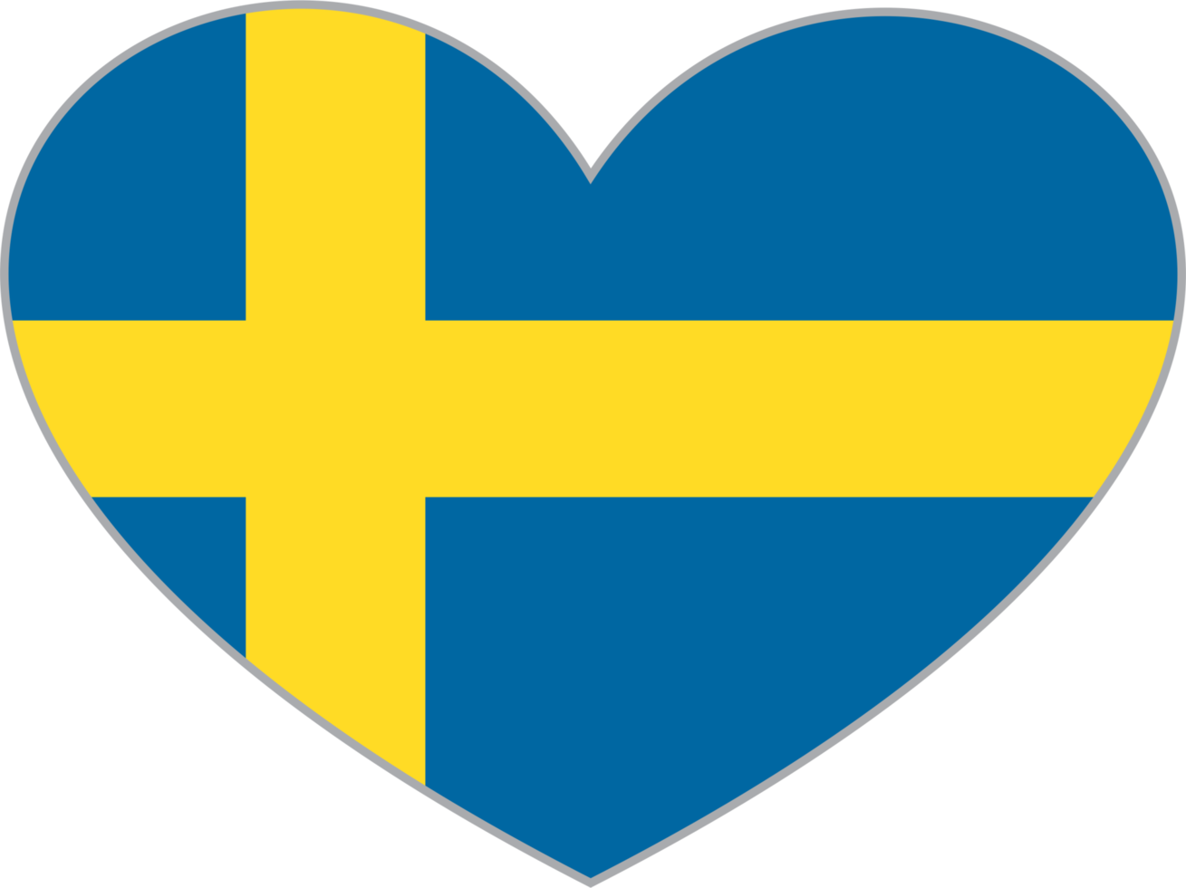 Sweden flag heart shape PNG