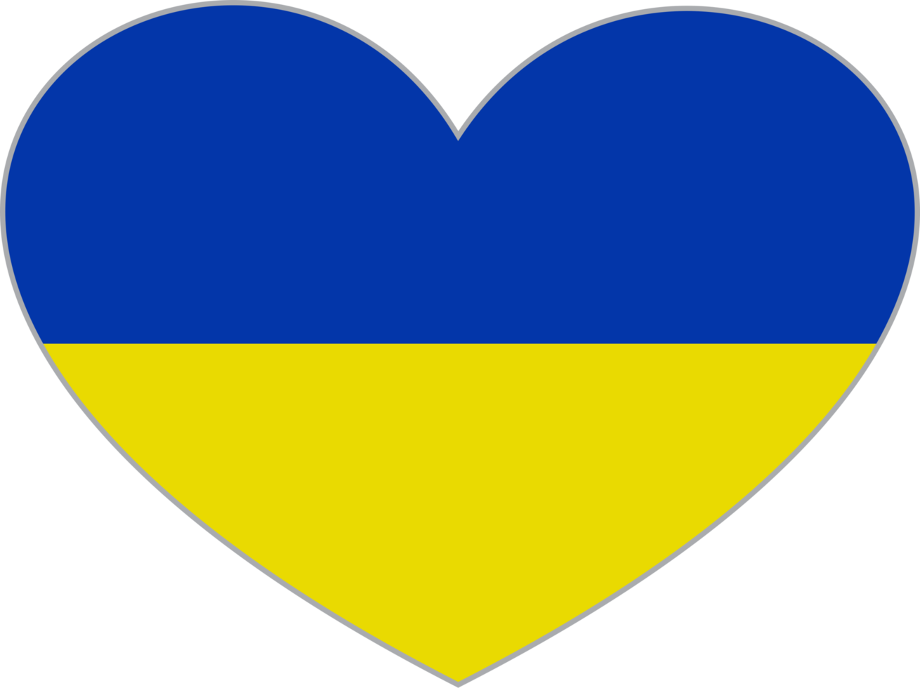 Ukraine flag heart shape PNG