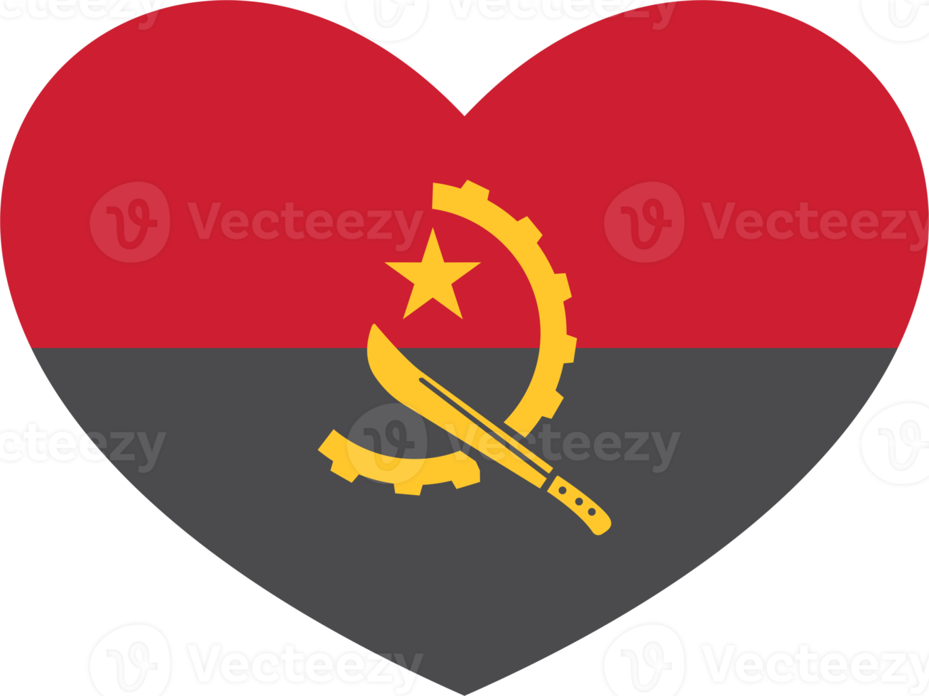 angola flagga hjärta form png