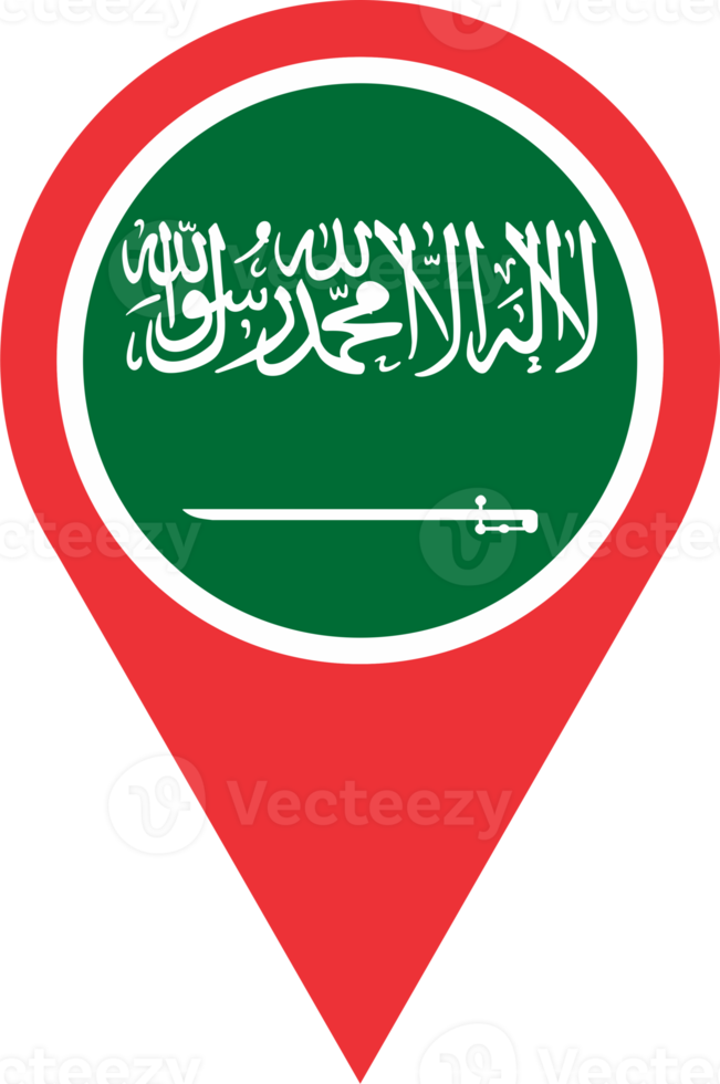 Saudi Arabia flag pin map location png