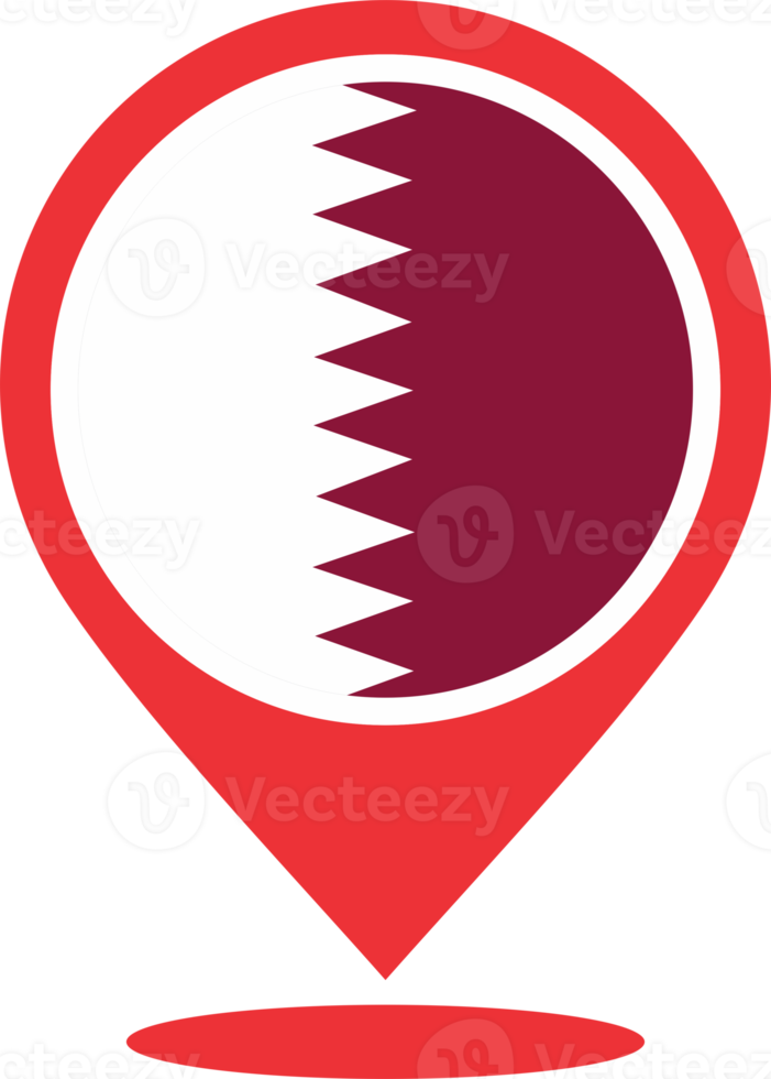 Qatar  flag pin map location png