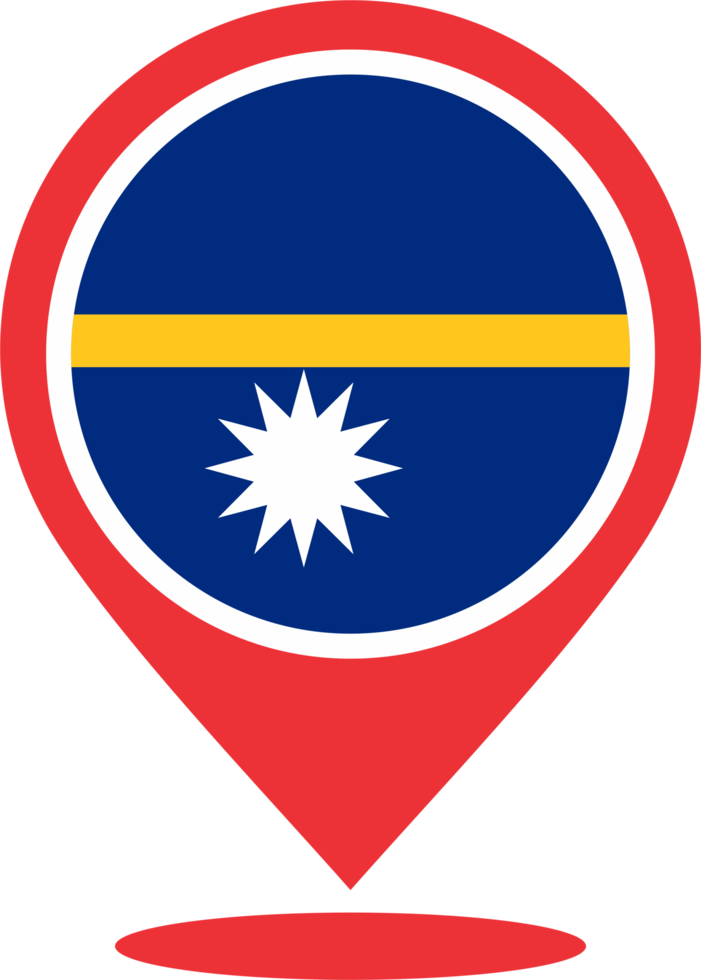 Nauru flag pin map location PNG