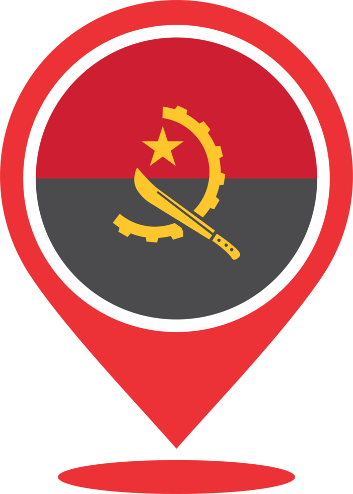 Angola flag pin map location PNG