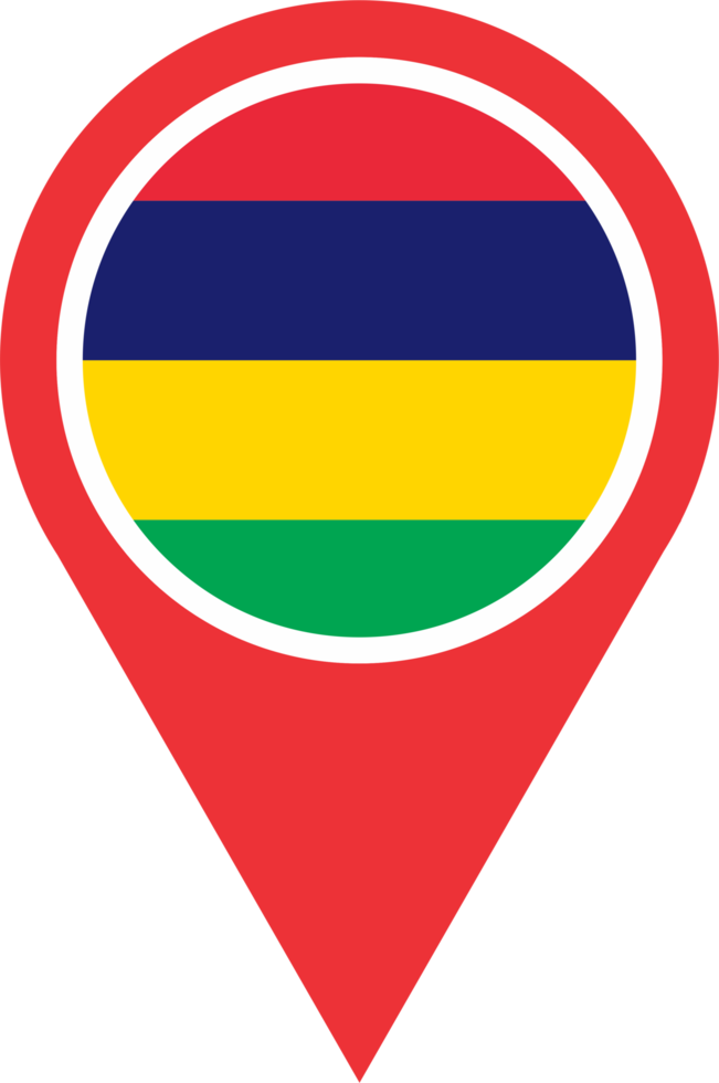 Mauritius flag pin map location PNG