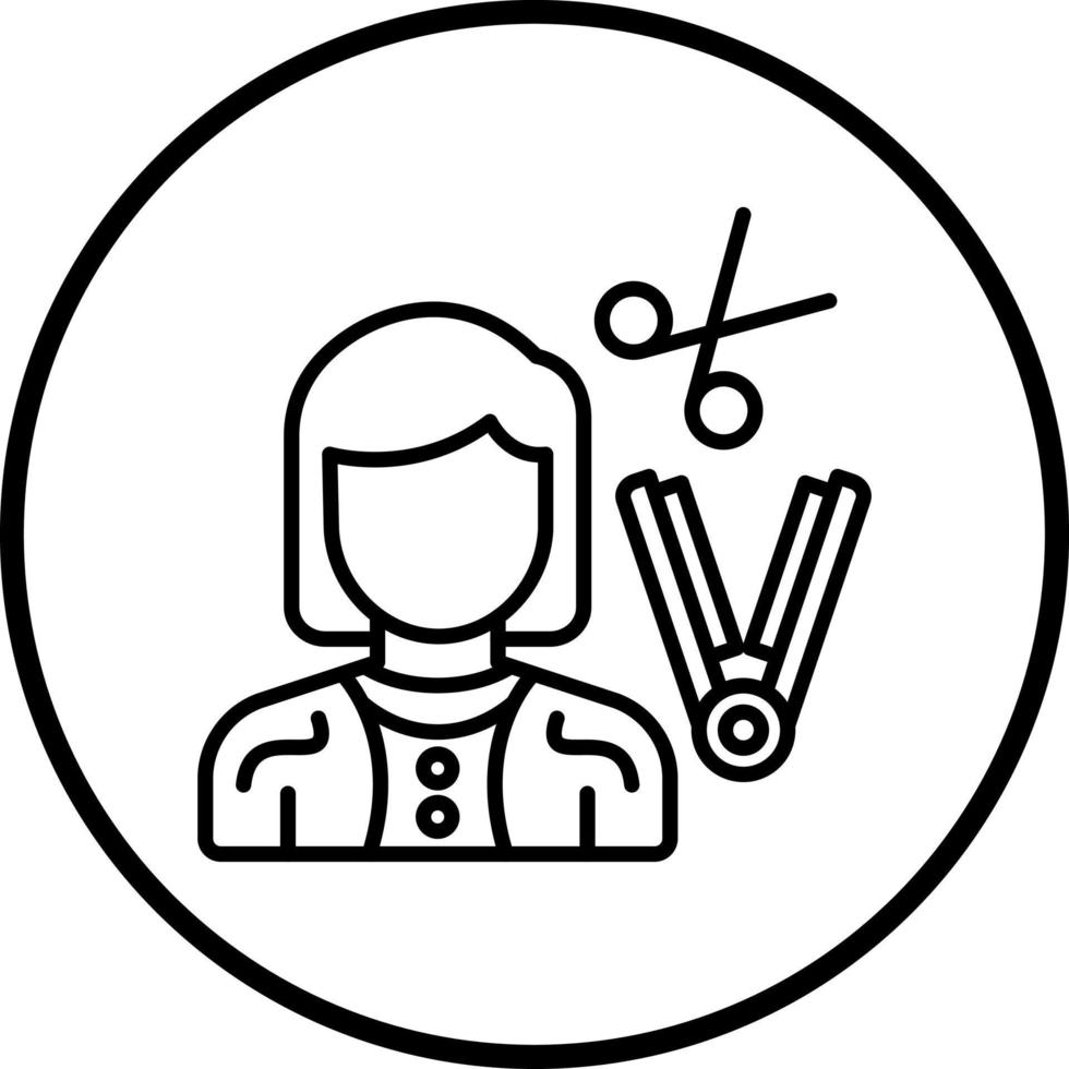 Hair Stylist Female Vector Icon Style