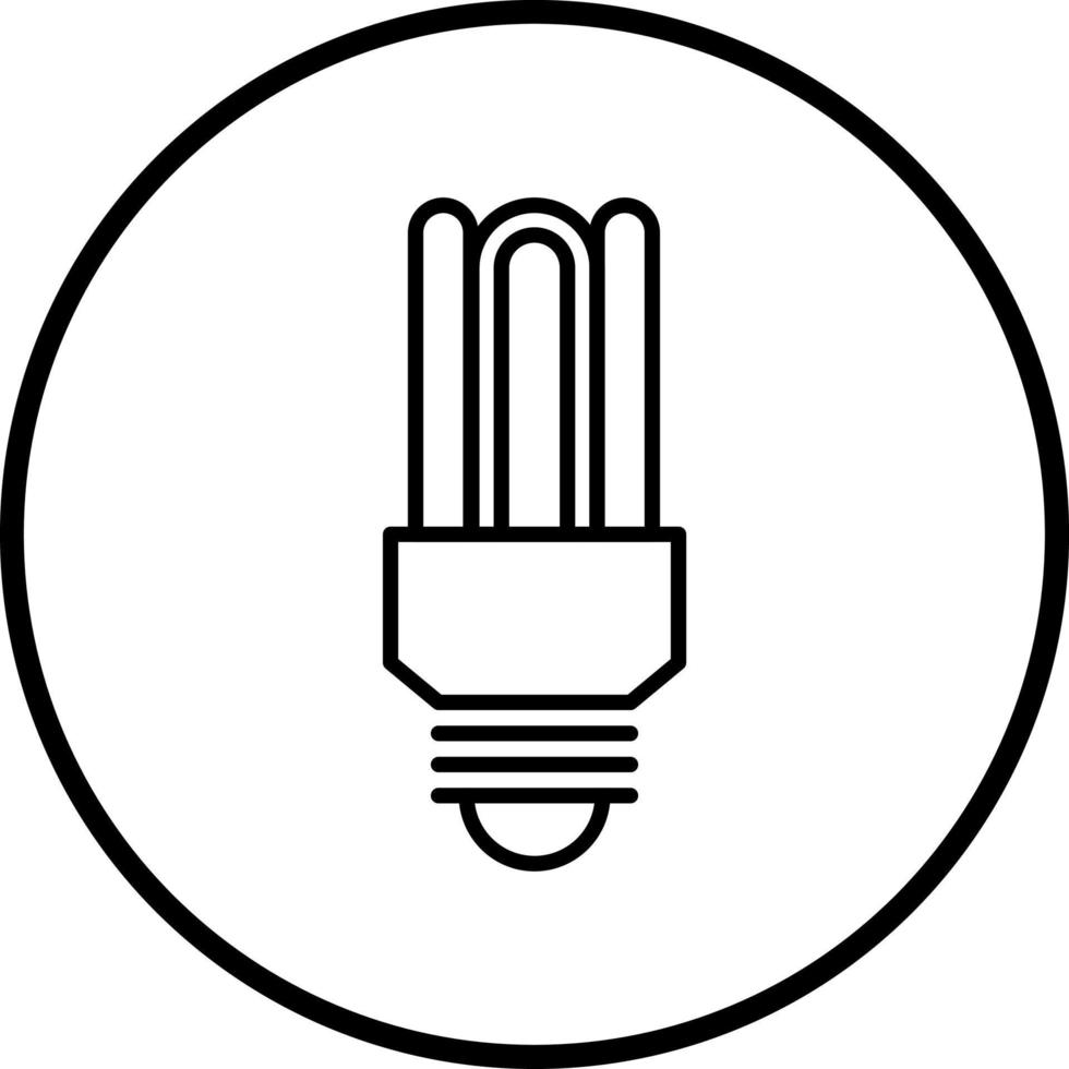 Fluorescent Light Bulb Vector Icon Style