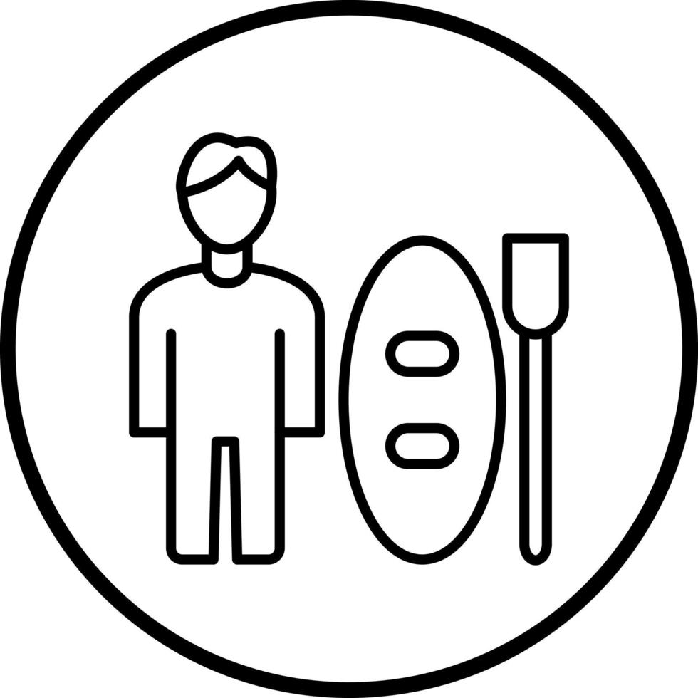 Standup Paddleboarding Vector Icon Style