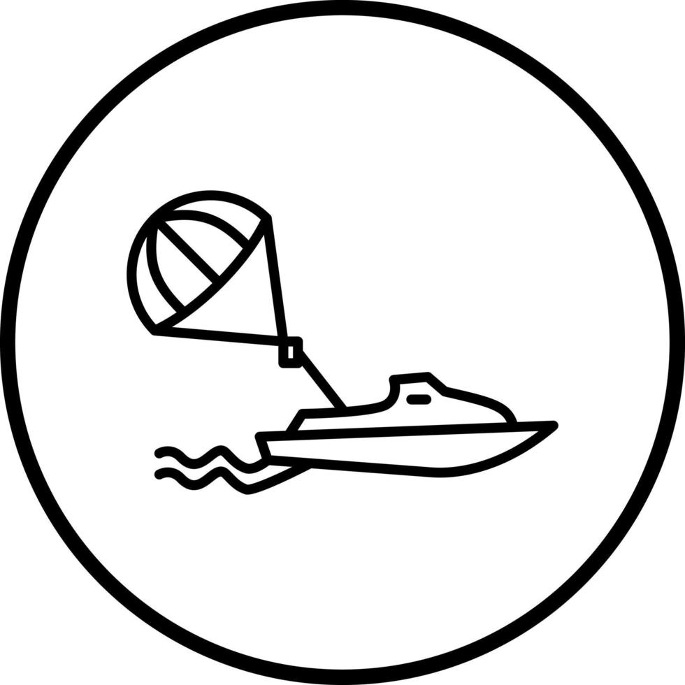 parasailing vector icono estilo