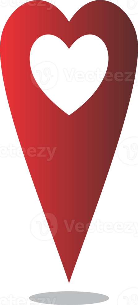 Pin map location heart shape PNG