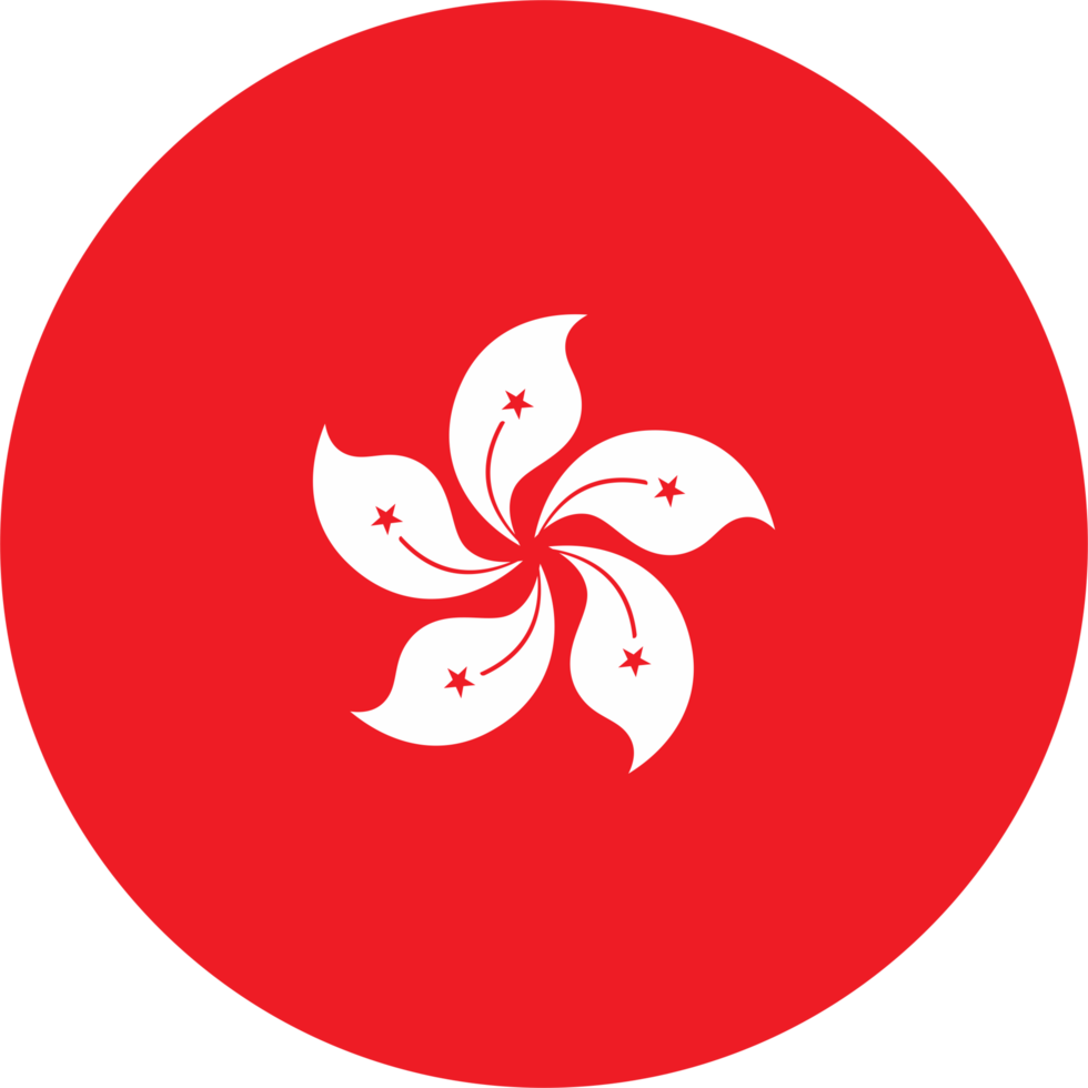 Hong Kong flag round shape PNG