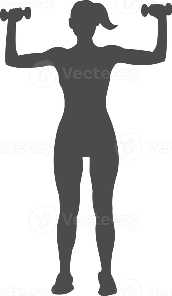 Woman body weight training PNG