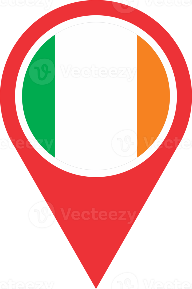 Ireland flag pin map location png