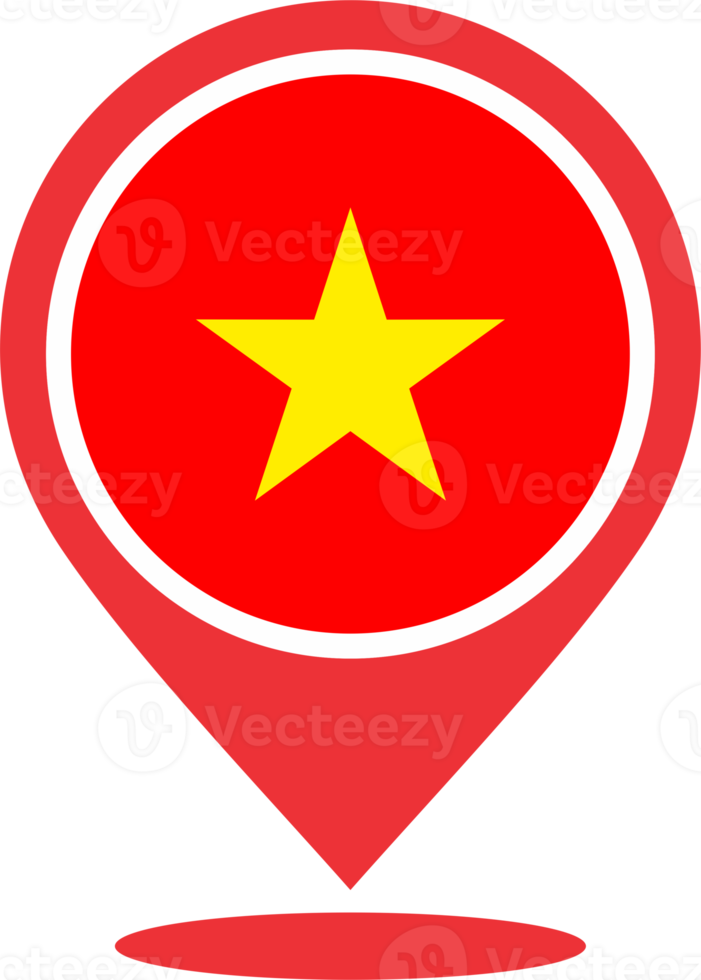 Vietnam flag pin map location png