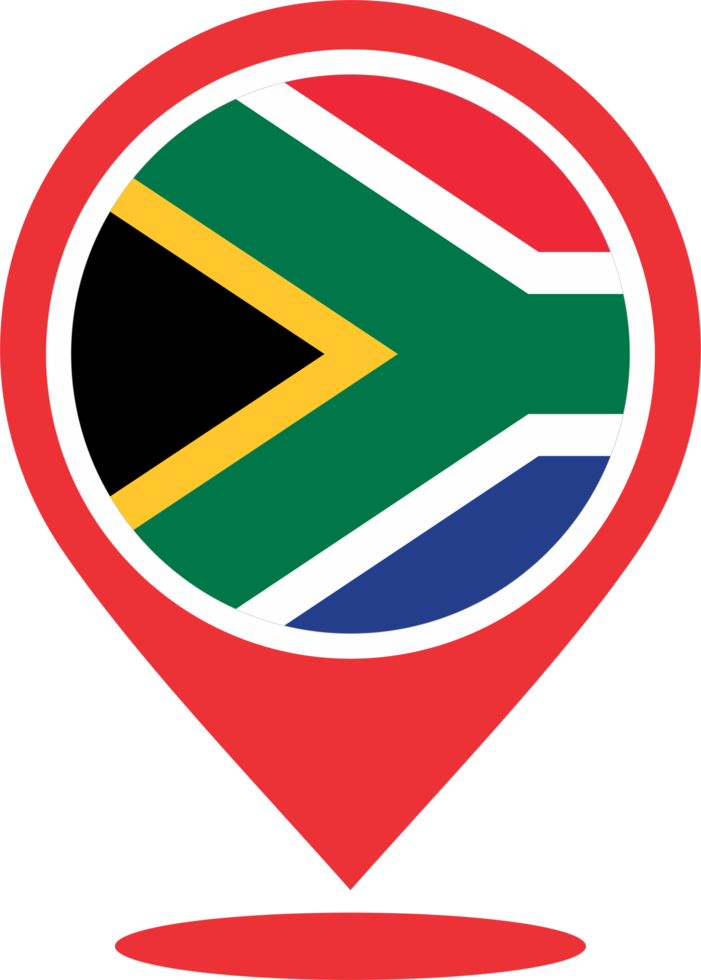 South Africa flag pin map location PNG