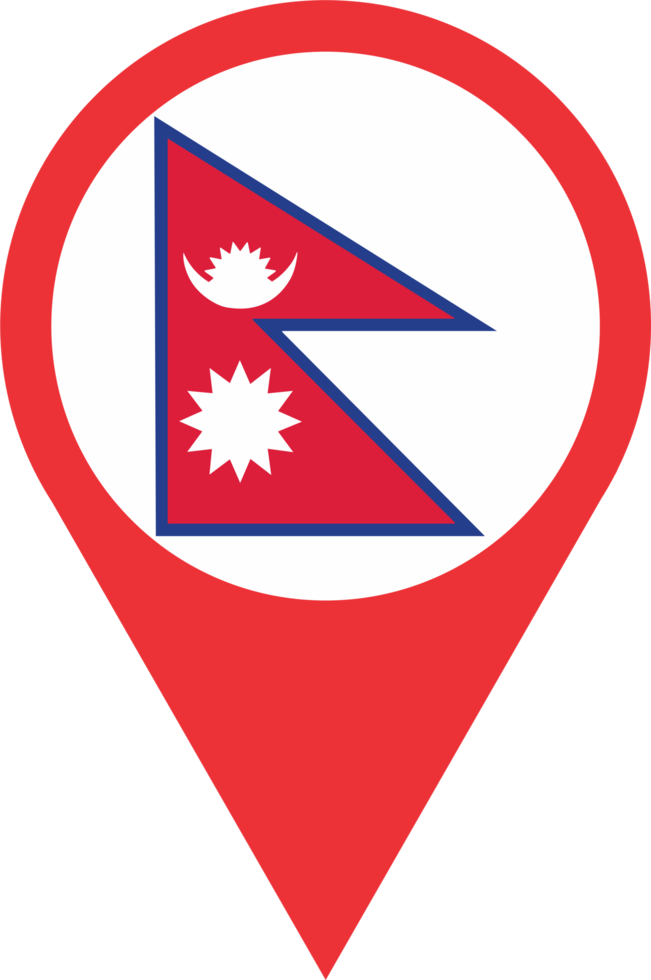 Nepal flag pin map location PNG