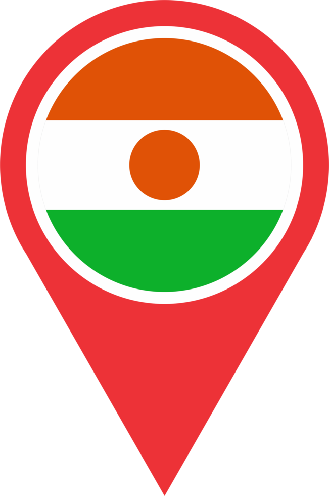 Niger vlag pin kaart plaats png