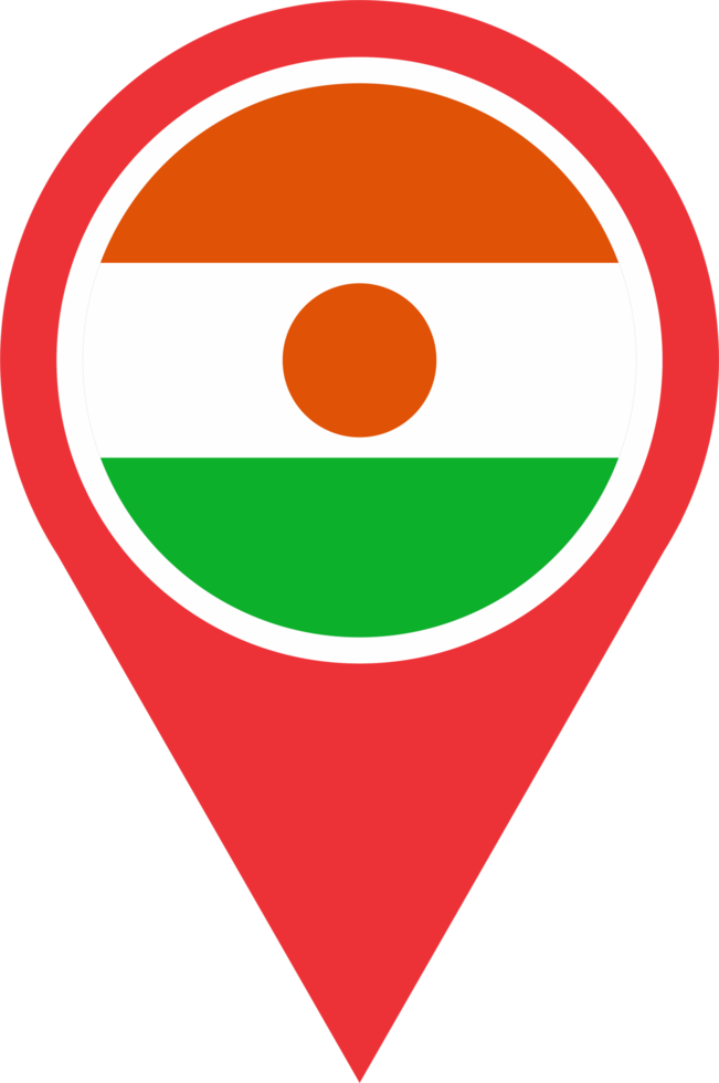 Niger flag pin map location png